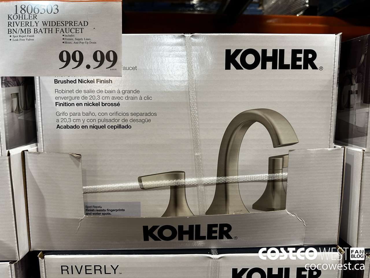 1806303 KOHLER RIVERLY WIDESPREAD BN/MB BATH FAUCET $99.99