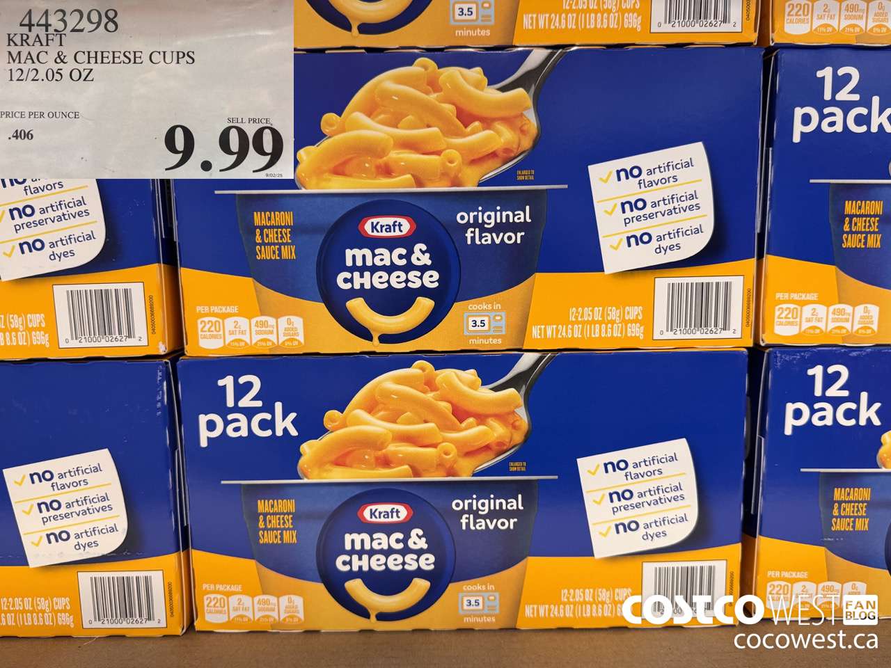 443298 KRAFT MAC & CHEESE CUPS 12/2.05 OZ $9.99