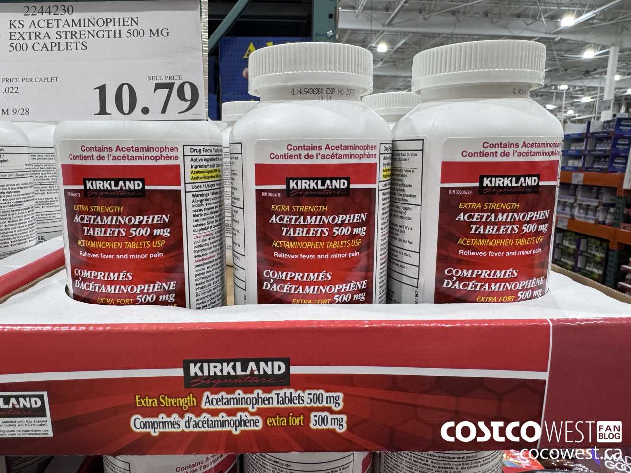 2244230 KS ACETAMINOPHEN 500MG EXTRA STRENGTH 1X500 $10.79