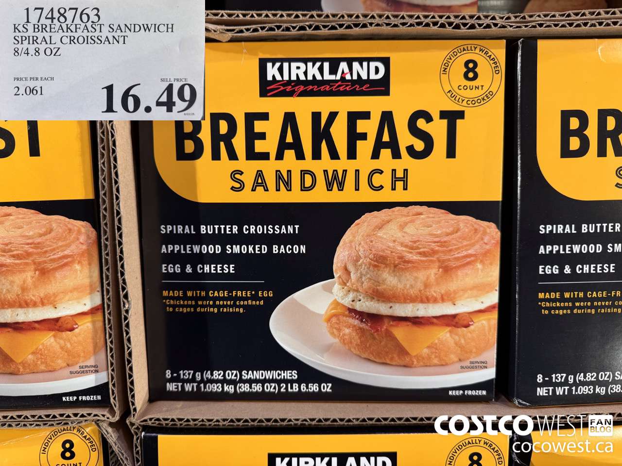 1748763 KS BREAKFAST SANDWICH SPIRAL CROISSANT 8/4.8 OZ $16.49