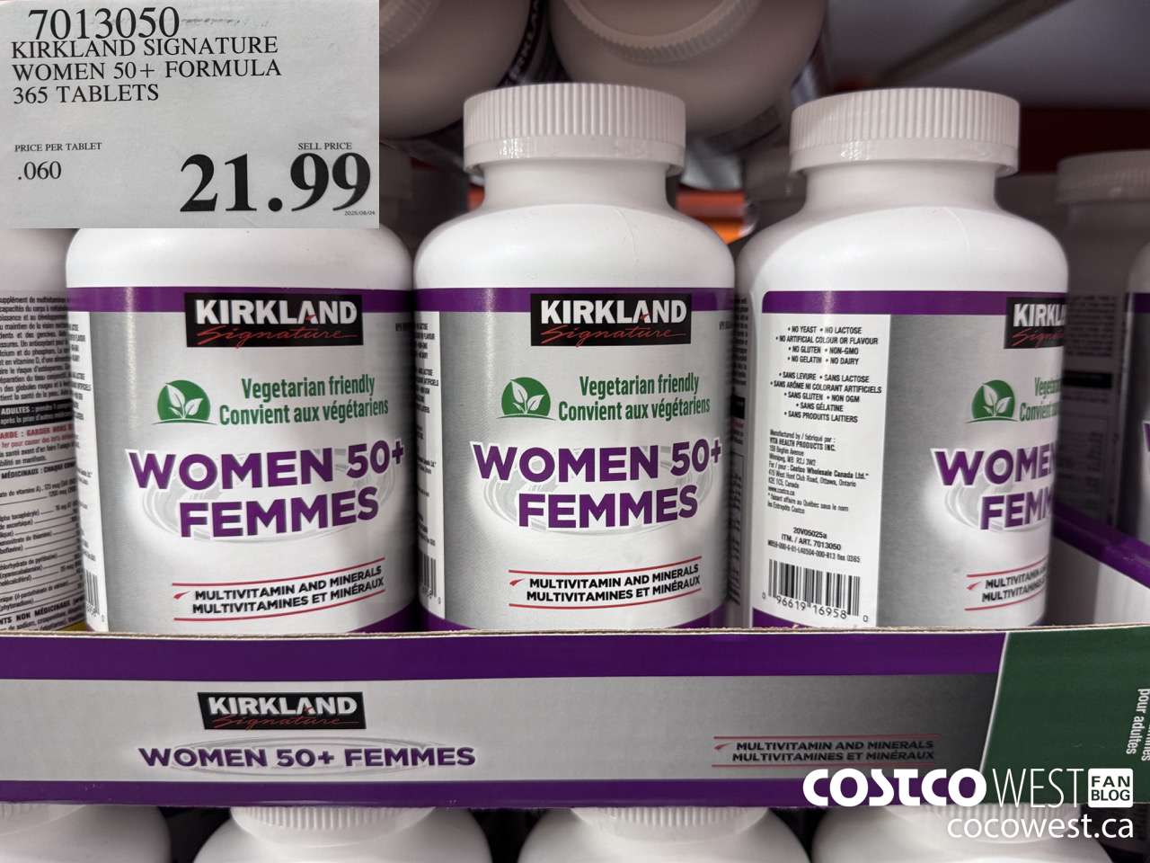 7013050 KS WOMEN 50+ MULTIVITAMIN & MINERAL 365 TABLETS  $21.99