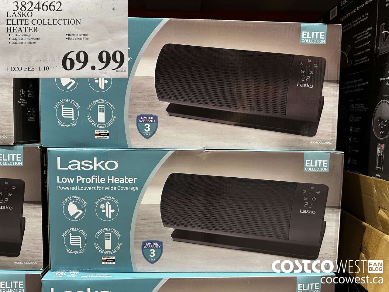 3824662 LASKO ELITE COLLECTION HEATER $69.99