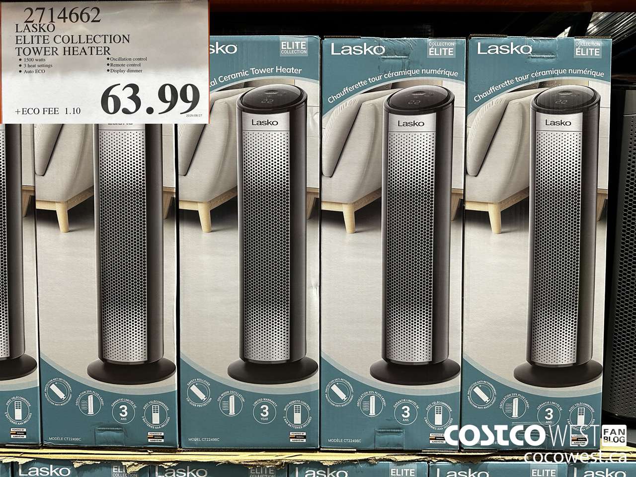 2714662 LASKO ELITE COLLECTION TOWER HEATER $63.99
