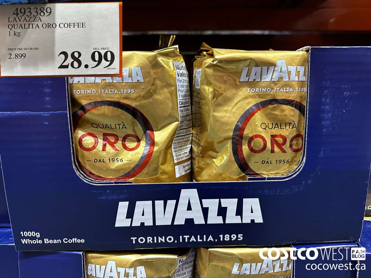 493389 LAVAZZA QUALITA ORO COFFEE 1KG $28.99