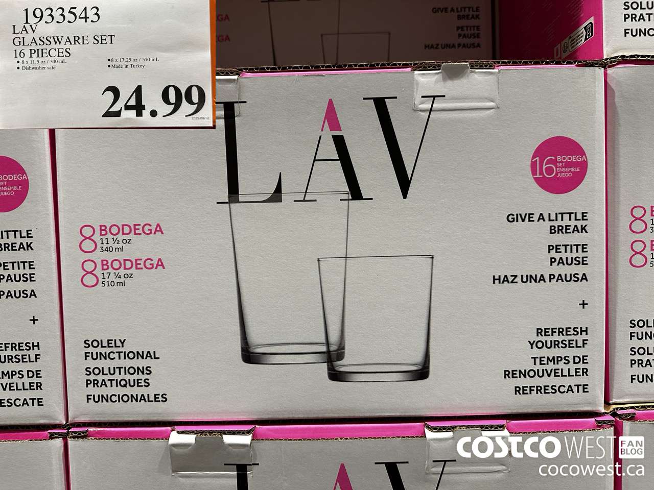 1933543 LAV GLASSWARE SET 16 PIECES $24.99