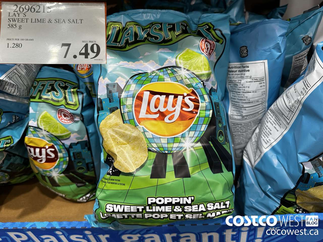 2696215 LAY'S SWEET LIME & SEA SALT 585G $7.49