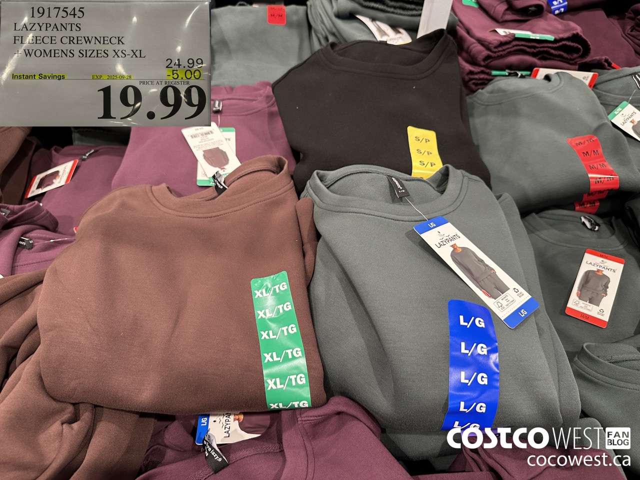 1917545 LAZYPANTS FLEECE CREWNECK WOMENS SIZES XS-XL ($5.00 INSTANT SAVINGS EXPIRES ON 2025-09-28) $19.99