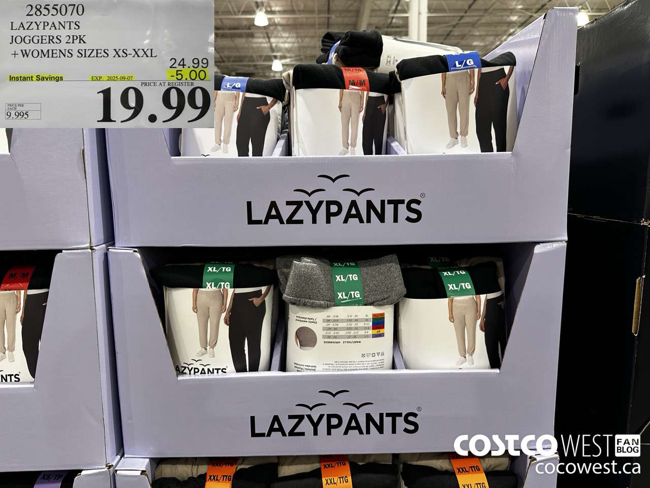 2855070 LAZYPANTS JOGGERS 2PK WOMENS SIZES XS-XXL ($5.00 INSTANT SAVINGS EXPIRES ON 2025-09-07) $19.99