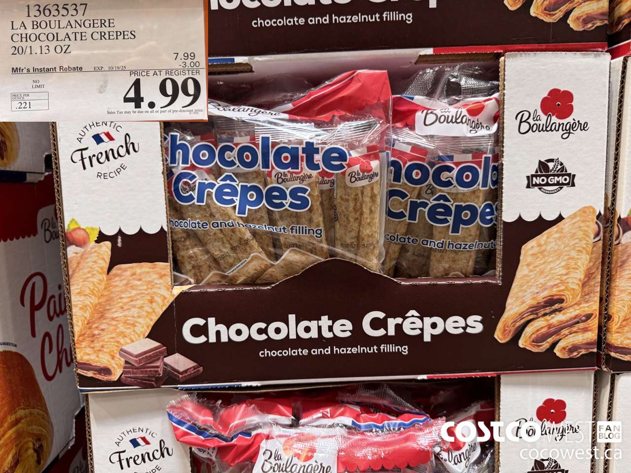 1363537 LA BOULANGERIE CHOCOLATE CREPES 20 CT/1.13 OZ ($3.00 INSTANT SAVINGS EXPIRES ON 2025-10-19) $4.99