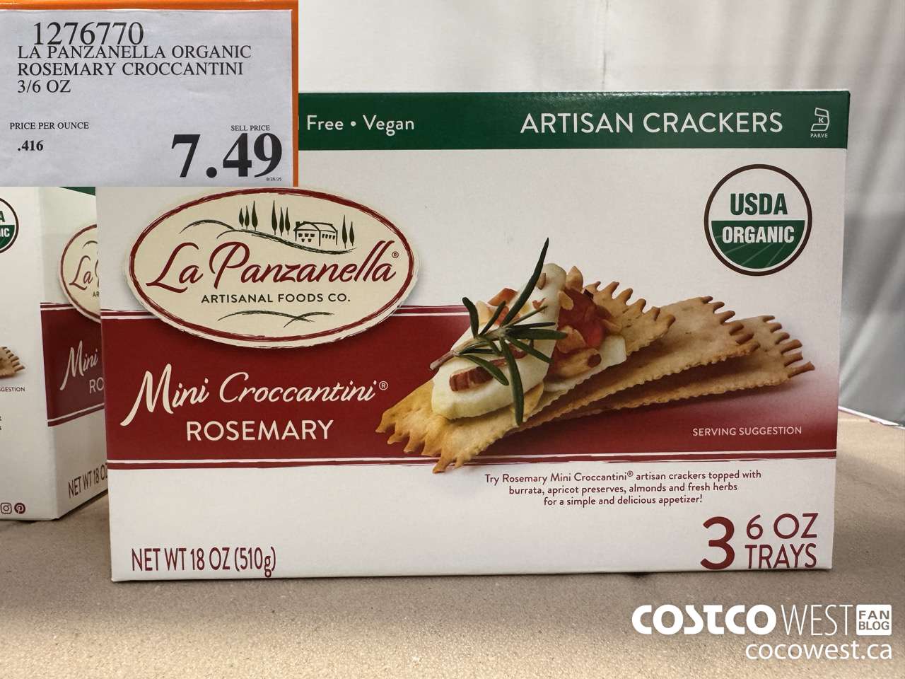 1276770 LA PANZANELLA ORGANIC ROSEMARY CROCCATINI 3/6 OZ $7.49