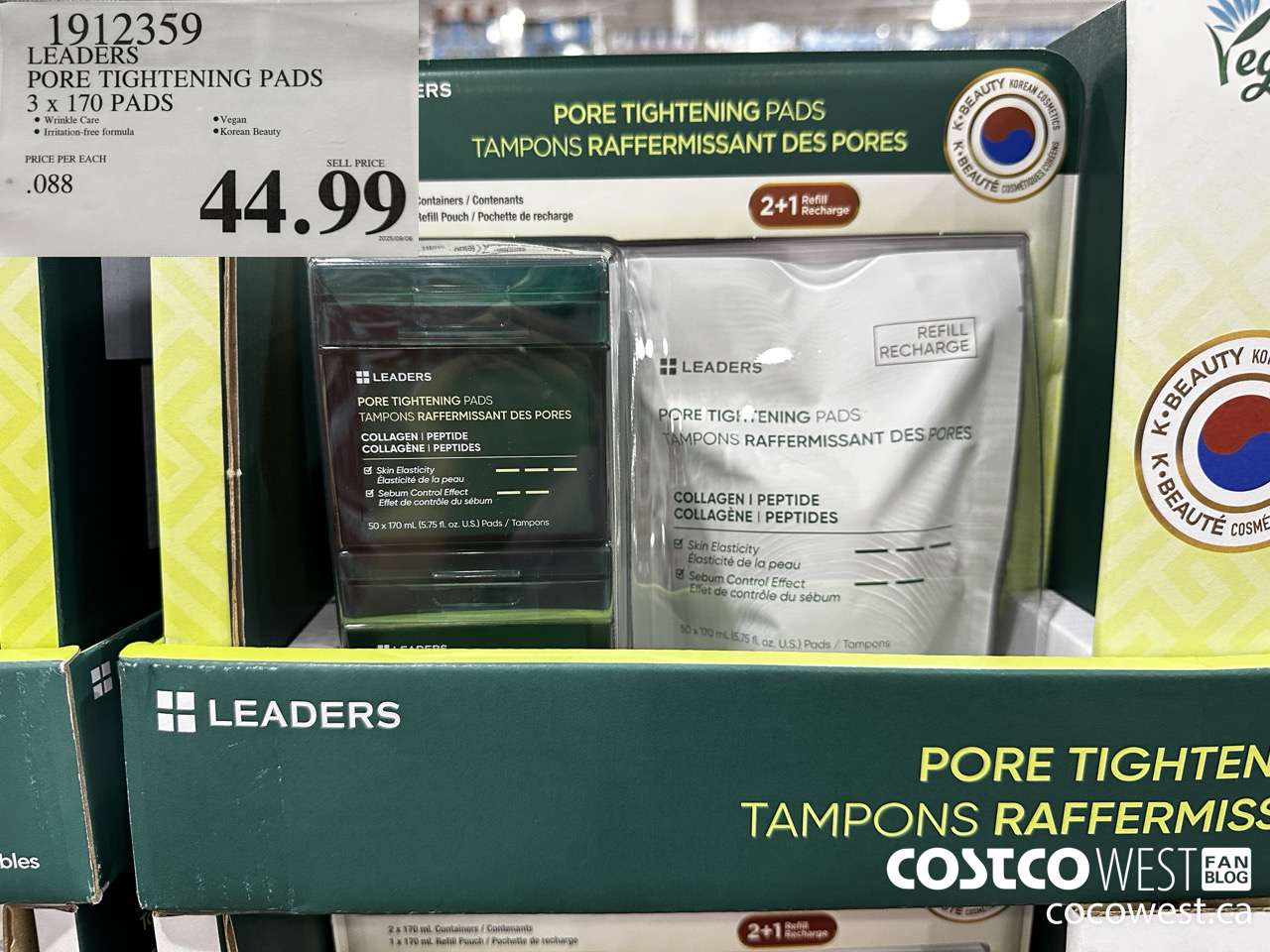 1912359 LEADERS PORE TIGHTENING PADS 3 X 170 PADS $44.99