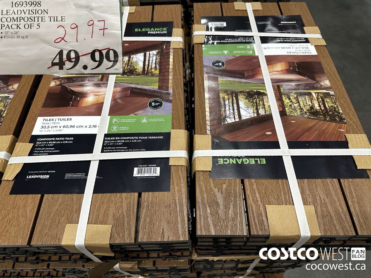 1693998 LEADVISION COMPOSITE TILE PACK OF 5 $29.97