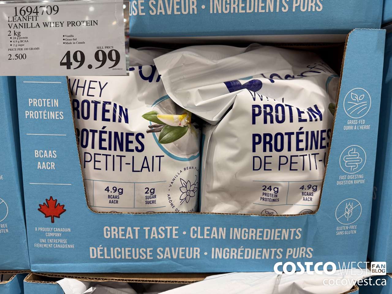 1694709 LEANFIT NATURALS WHEY PROTEIN VANILLA 2 KG $49.99