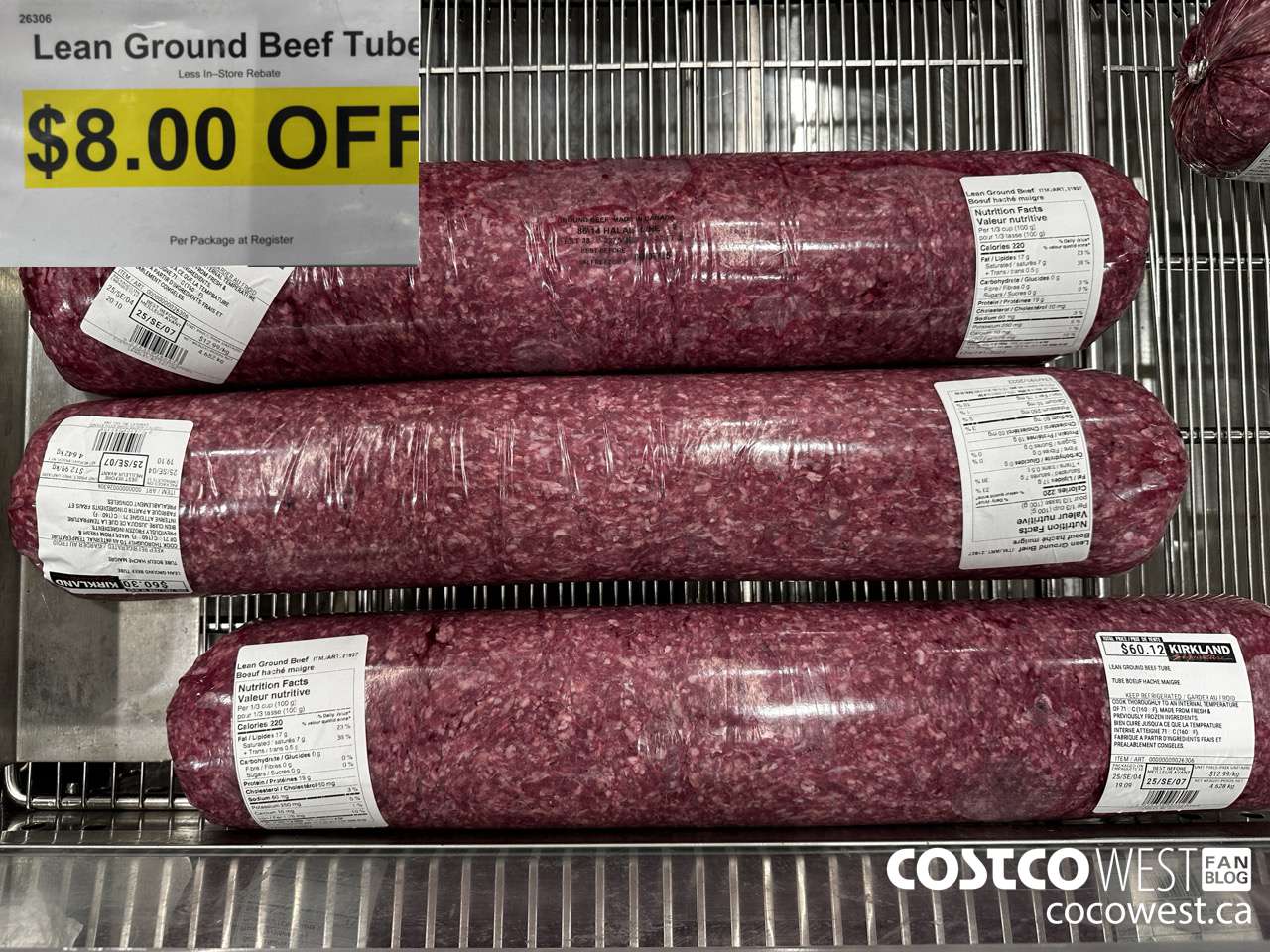 26306 LEAN GROUND BEEF TUBE ($8.00 INSTANT SAVINGS)