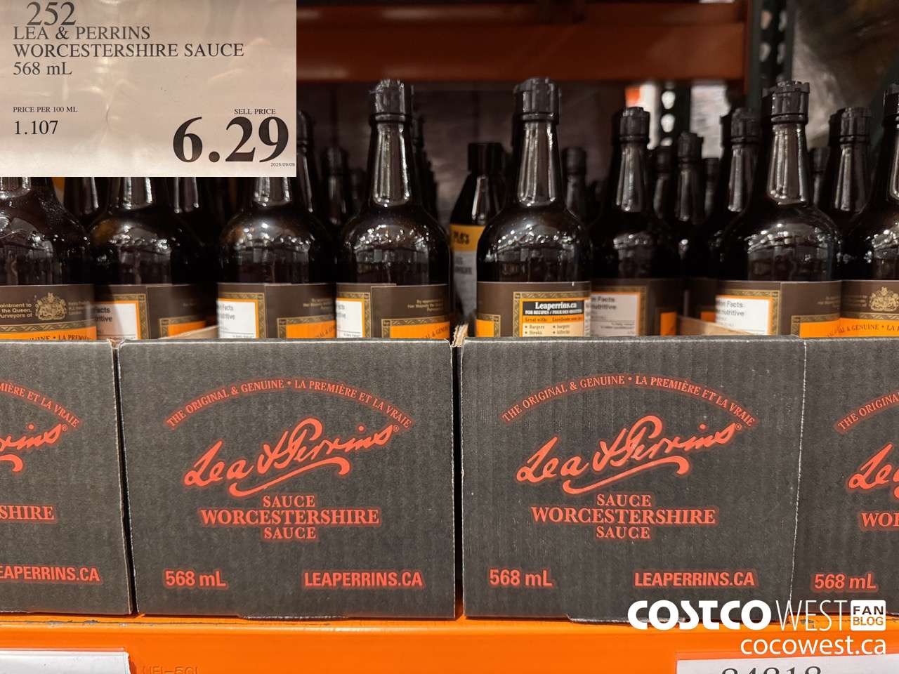 252 LEA & PERRINS WORCESTERSHIRE SAUCE 568 ML $6.29