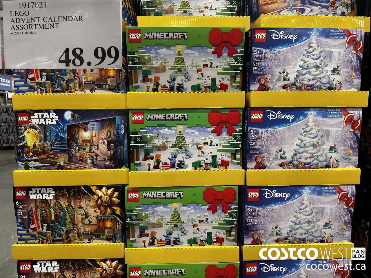 1917021 LEGO ADVENT CALENDAR ASSORTMENT $48.99