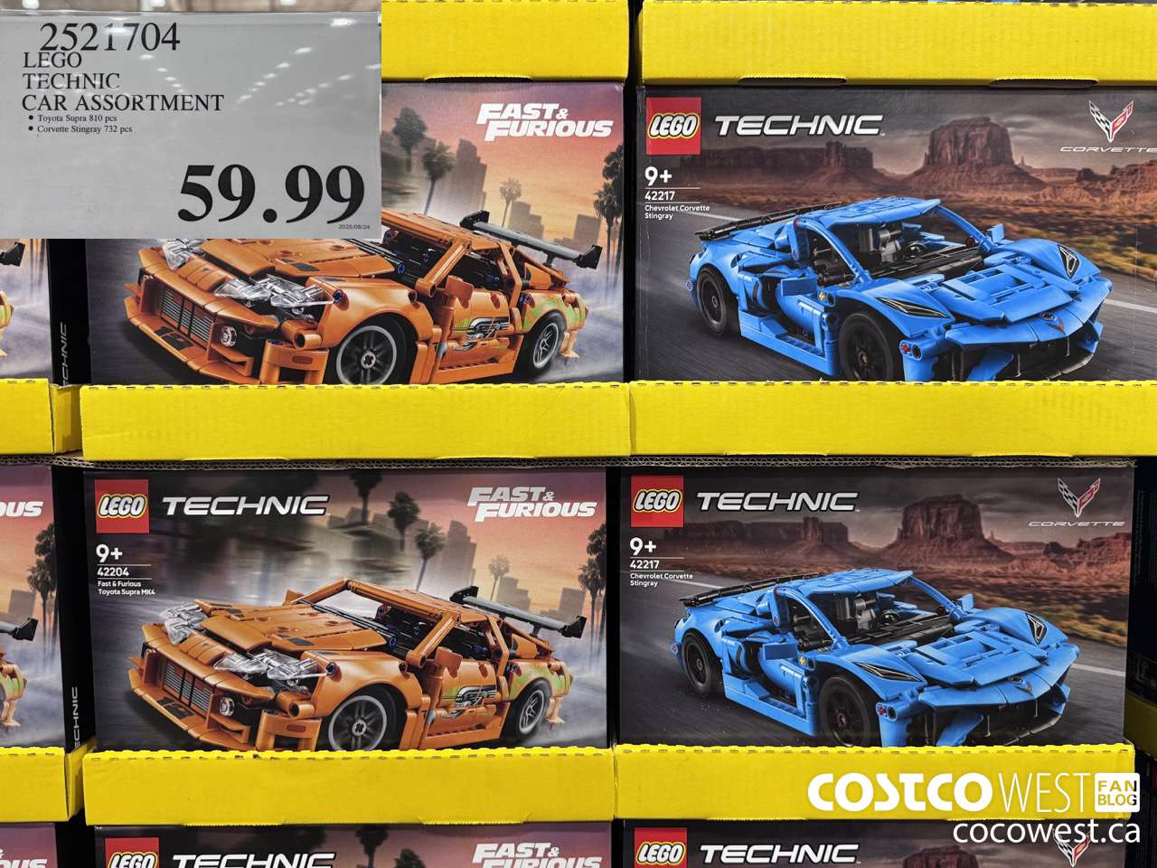 2521704 LEGO TECHNIC CAR ASSORTMENT $59.99