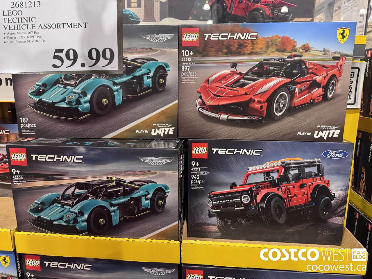 2681213 LEGO TECHNIC VEHICLE ASSORTMENT $59.99