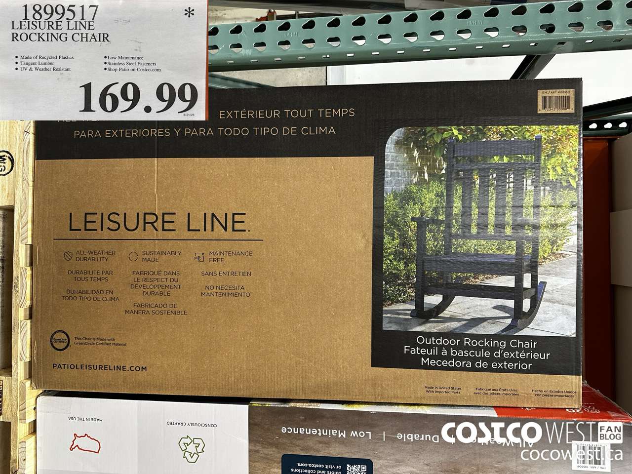 1899517 LEISURE LINE ROCKING CHAIR $169.99