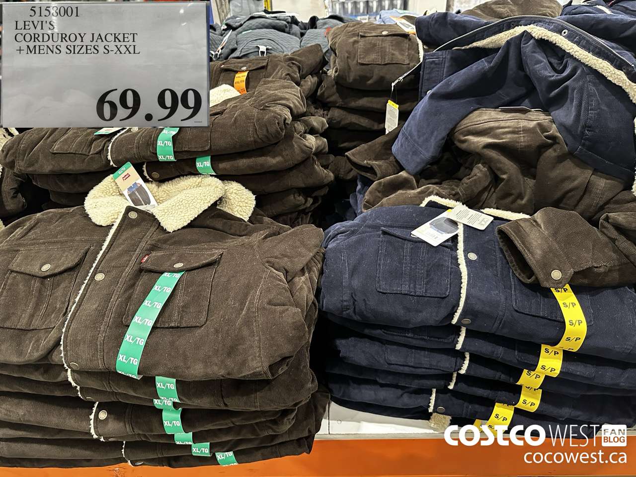 5158001 LEVI'S CORDUROY JACKET MENS SIZES S-XXL $69.99