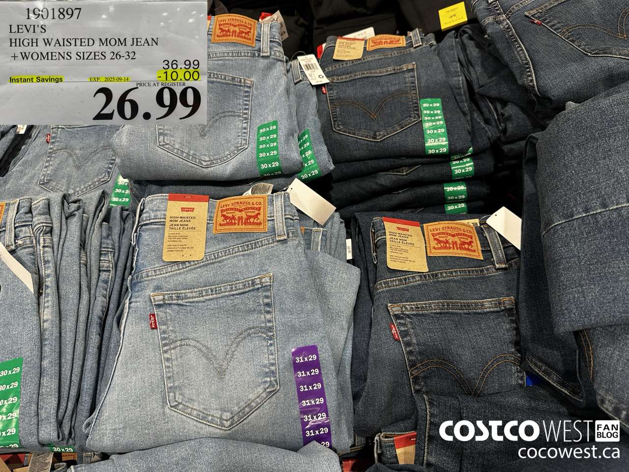1901897 LEVI'S HIGH WAISTED MOM JEAN WOMENS SIZES 26-32 ($10.00 INSTANT SAVINGS EXPIRES ON 2025-09-14) $26.99