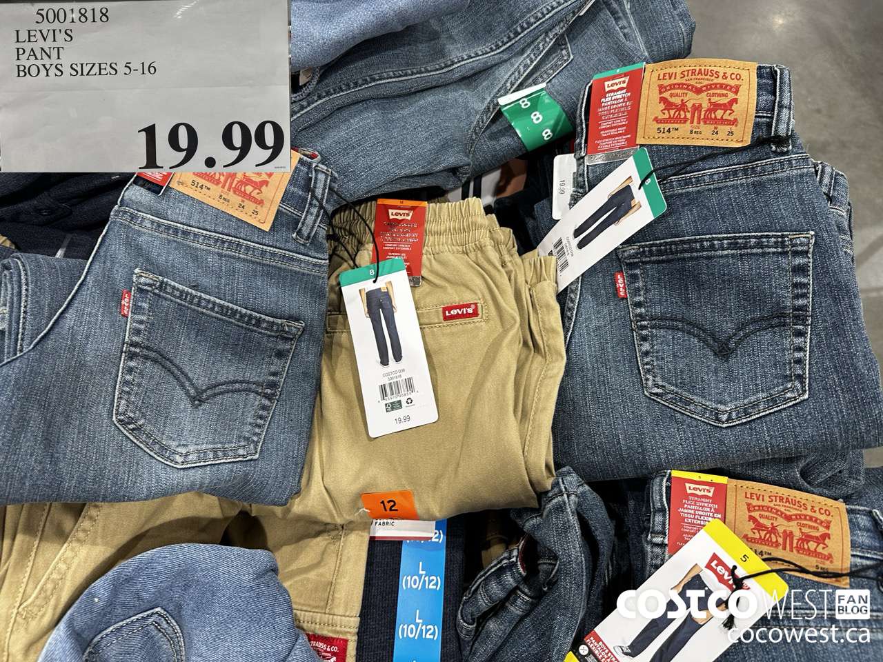 5001818 LEVI'S PANT BOYS SIZES 5-16 $19.99