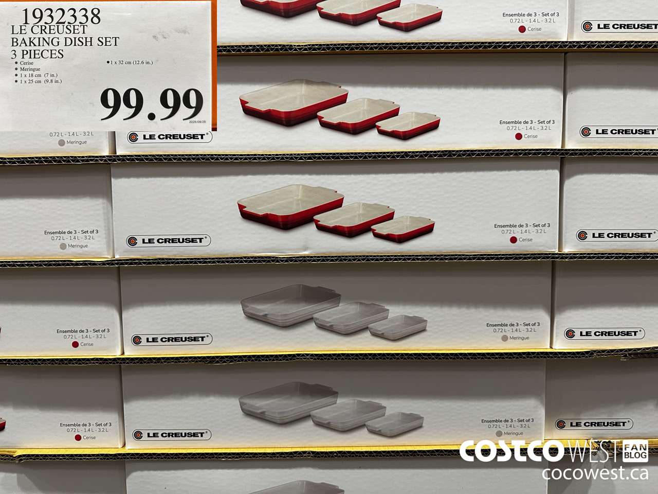 1932338 LE CREUSET BAKING DISH SET 3 PIECES $99.99