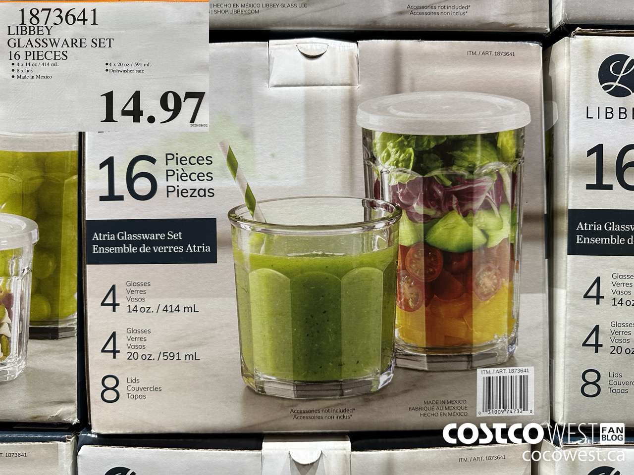 1873641 LIBBEY GLASSWARE SET 16 PIECES $14.97