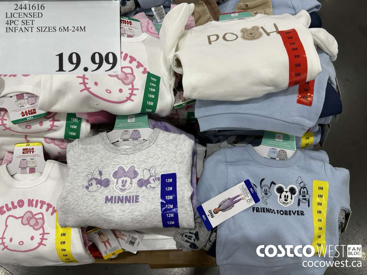 2441616 LICENSED 4PC SET INFANT SIZES 6M-24M $19.99