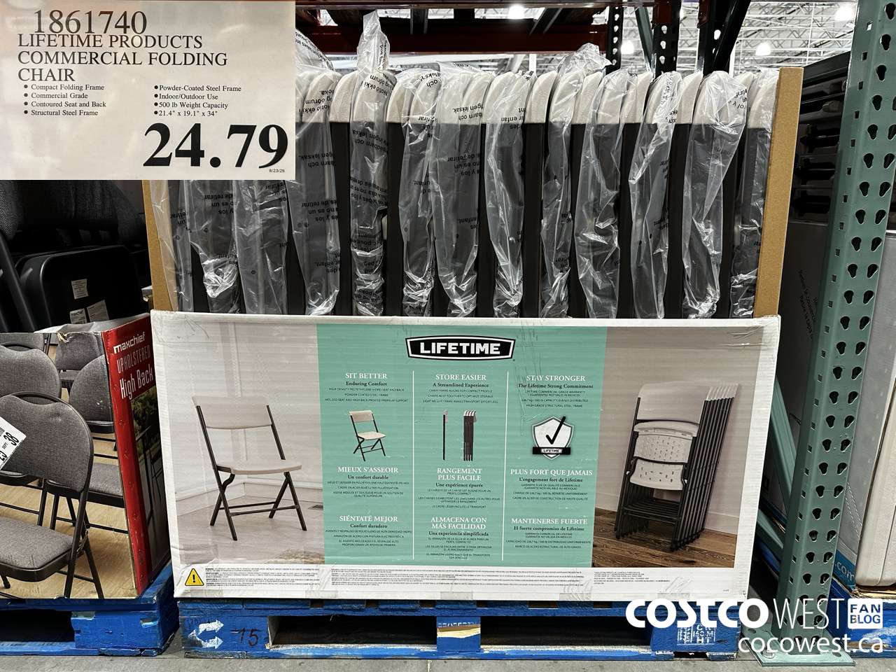 1861740 LIFETIME PRODUCTS COMMERCIAL FOLDING CHAIR $24.79