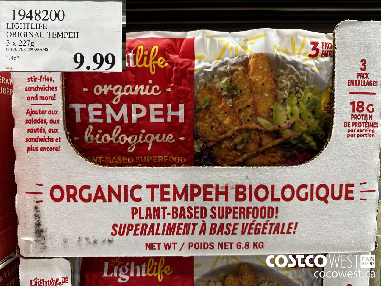 1948200 LIGHTLIFE ORIGINAL TEMPEH 3 X 227G $9.99