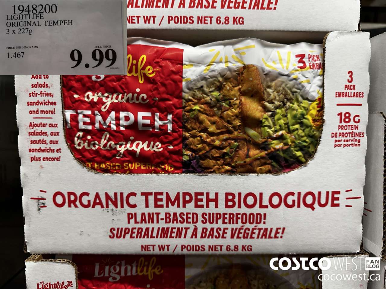 1948200 LIGHTLIFE ORIGINAL TEMPEH 3 X 227G $9.99