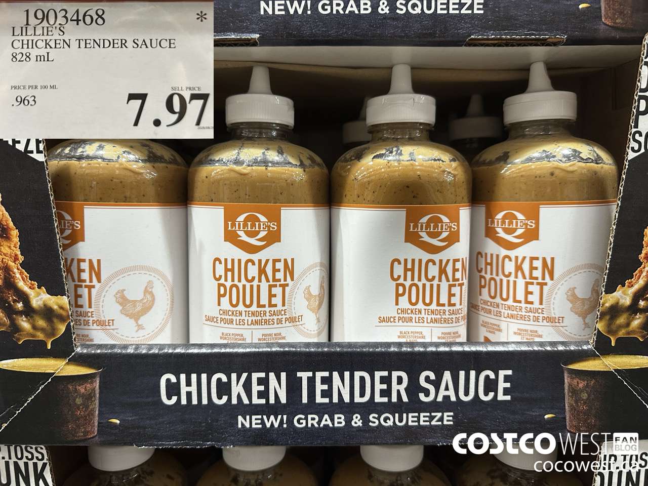 1903468 LILLIE'S CHICKEN TENDER SAUCE 828ML $7.97