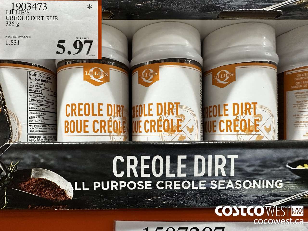 1903473 LILLIE'S CREOLE DIRT RUB 326G $5.97