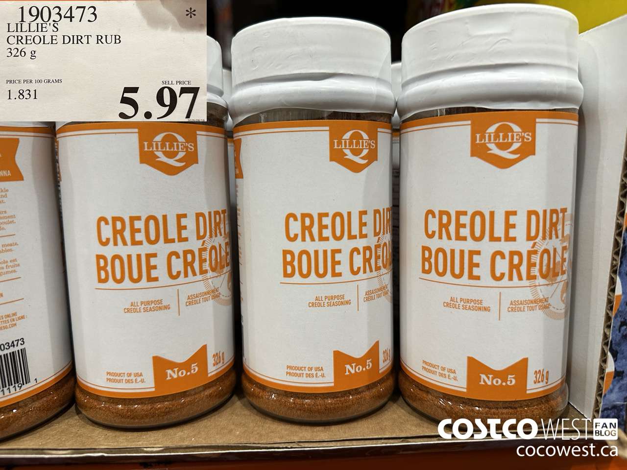 1903473 LILLIE'S CREOLE DIRT RUB 326G $5.97