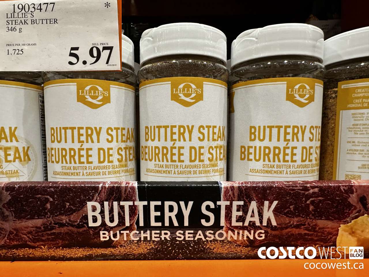 1903477 LILLIE'S STEAK BUTTER 346G $5.97