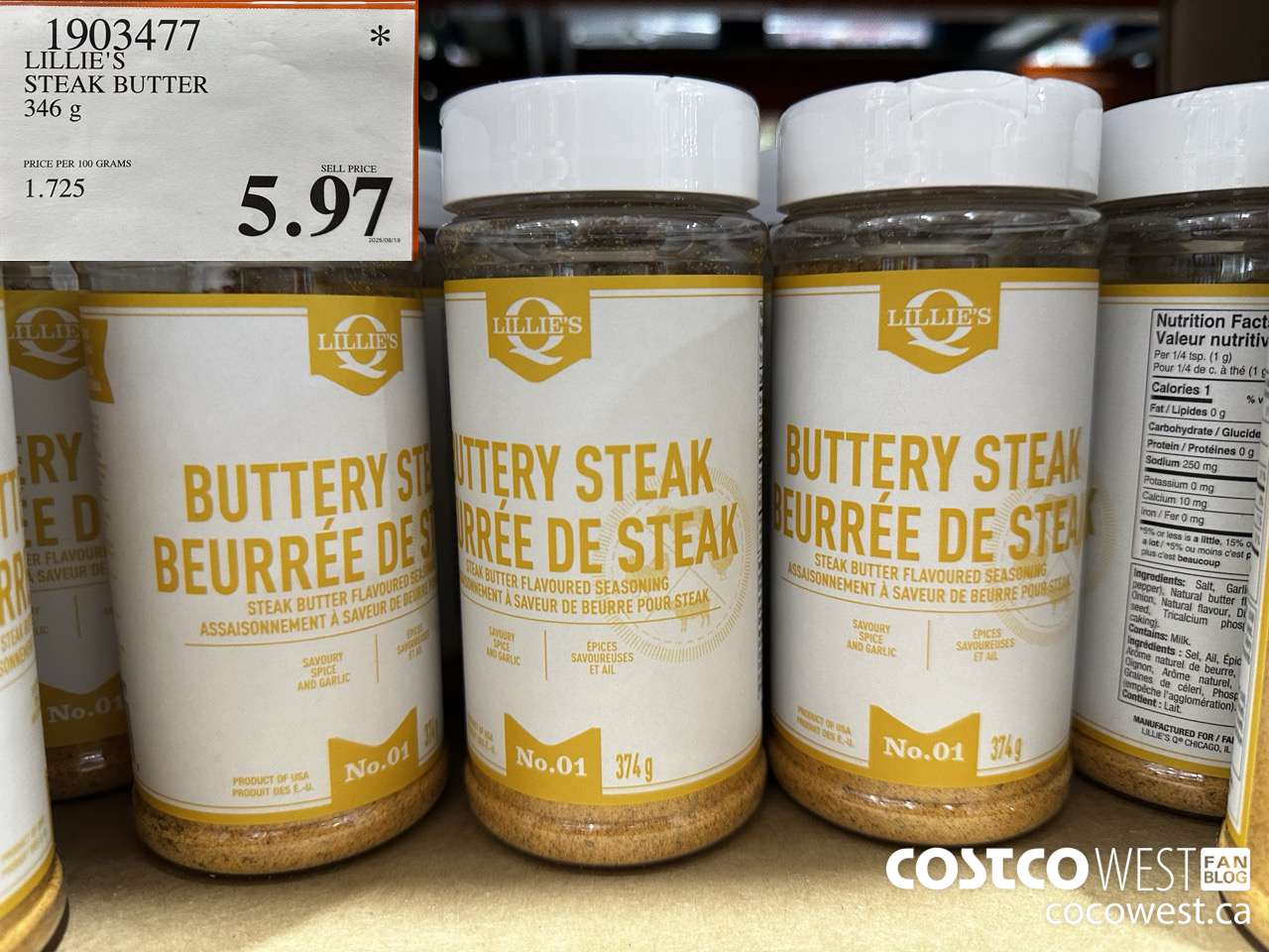 1903477 LILLIE'S STEAK BUTTER 346G $5.97