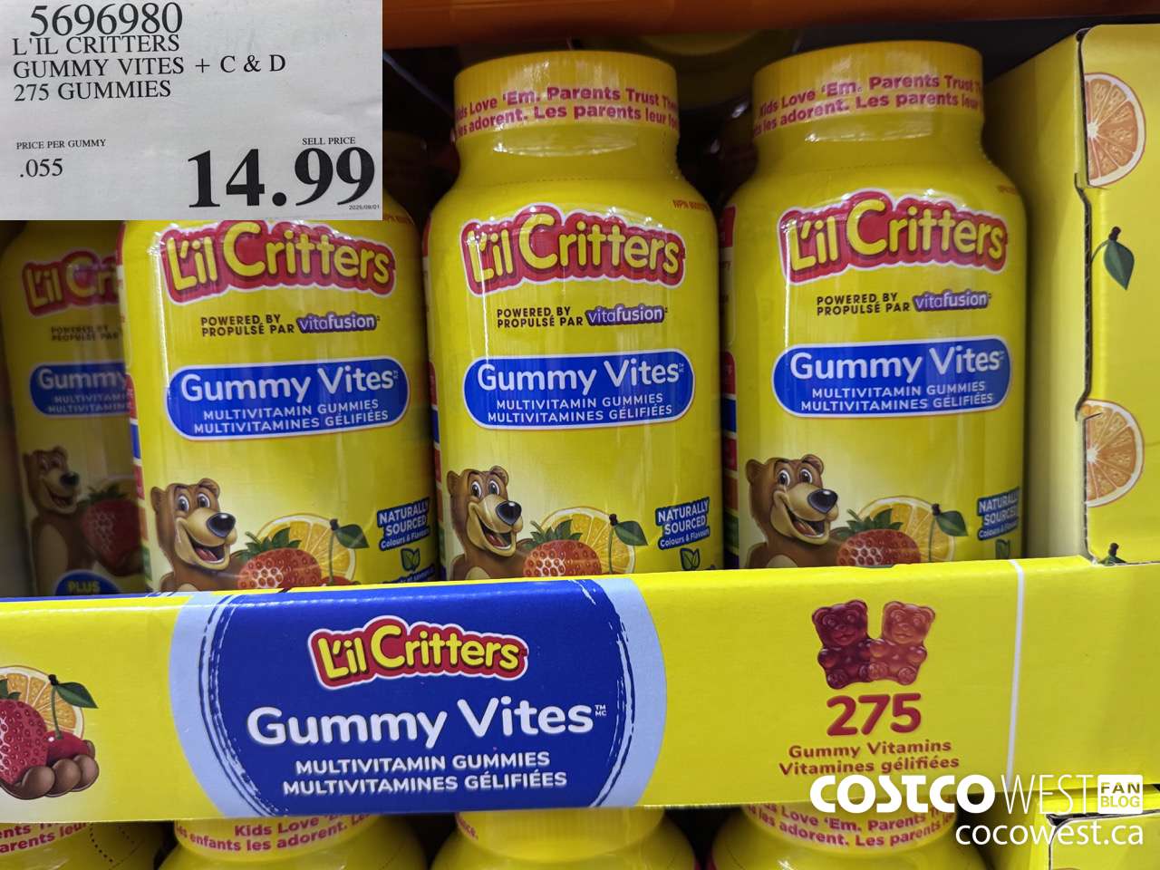 5696980 L'IL CRITTERS GUMMY VITES 275 GUMMIES $14.99