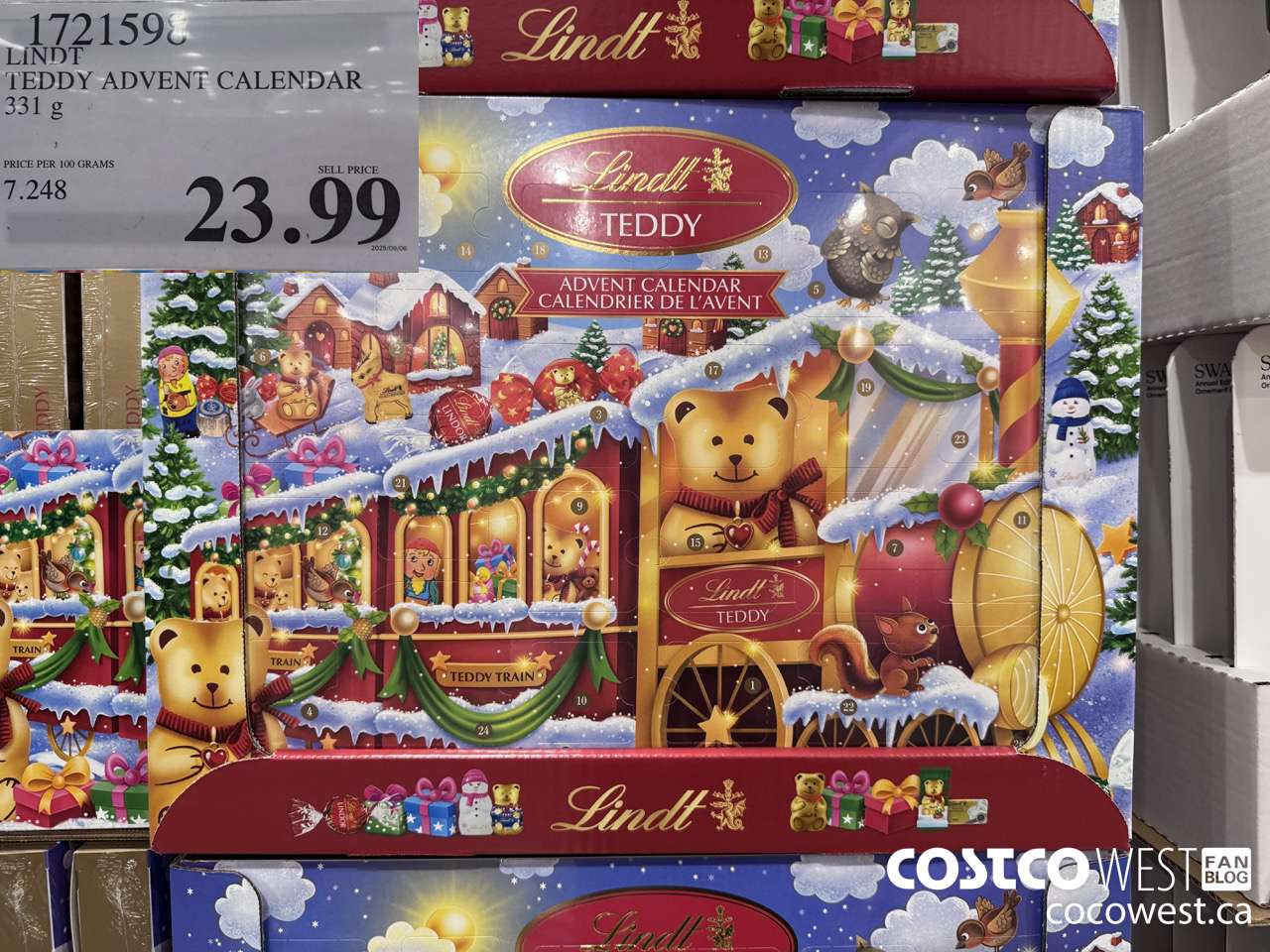 1721598 LINDT TEDDY ADVENT CALENDAR 331G $23.99