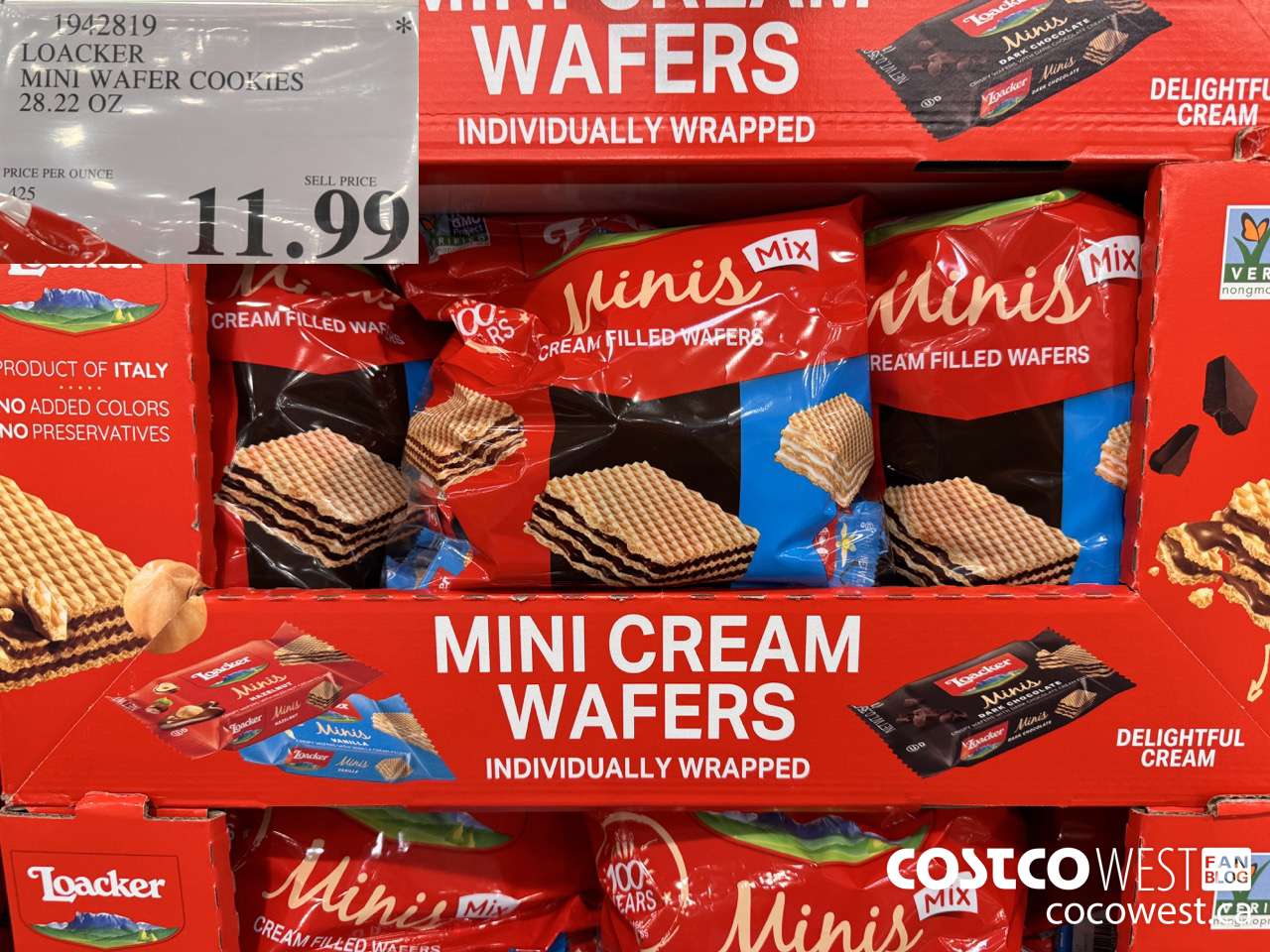 1942819 LOACKER MINI WAFER COOKIES 28.22 OZ $11.99