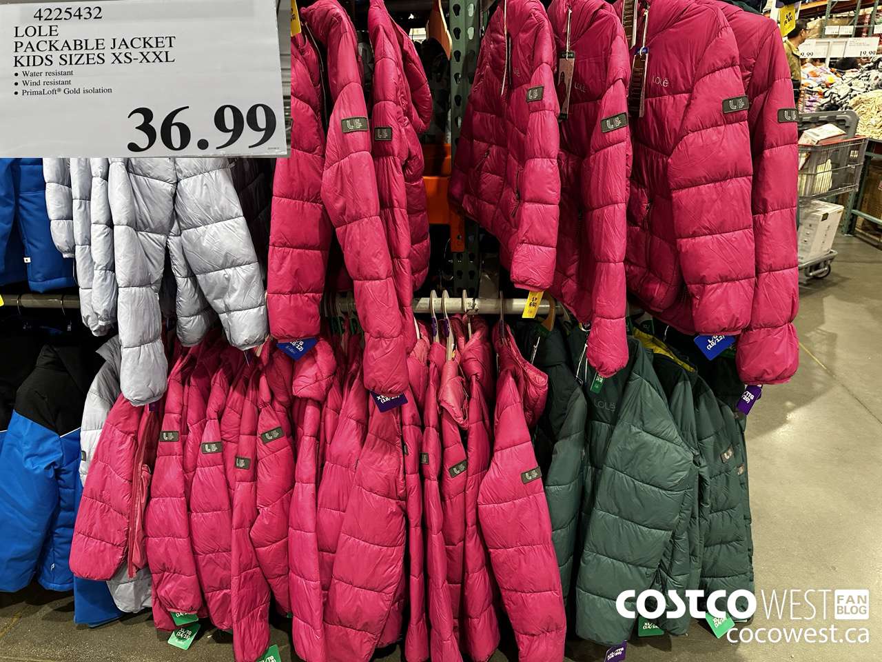 4225432 LOLE PACKABLE JACKET KIDS SIZES XS-XXL $36.99