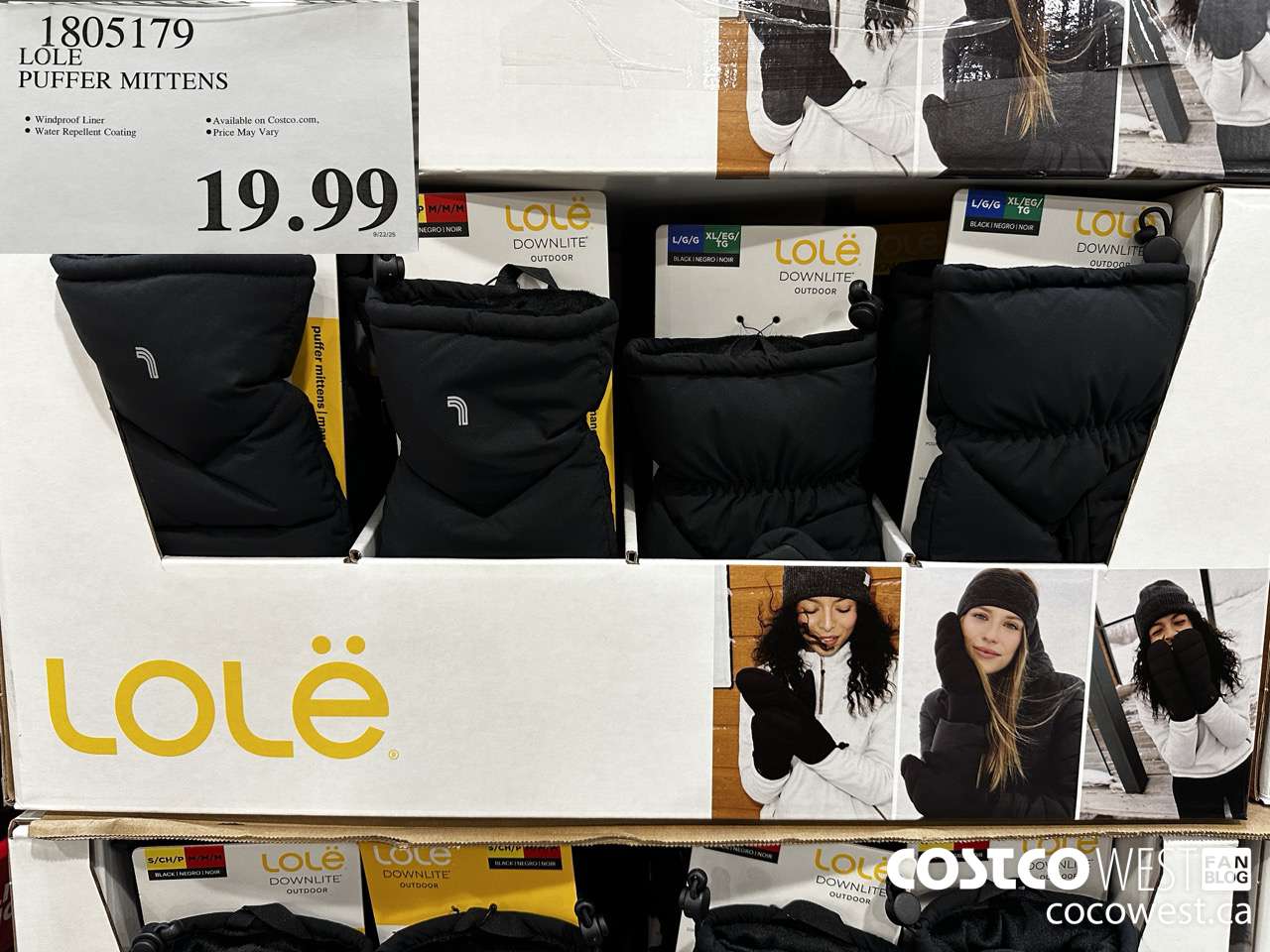 1805179 LOLE PUFFER MITTENS $19.99