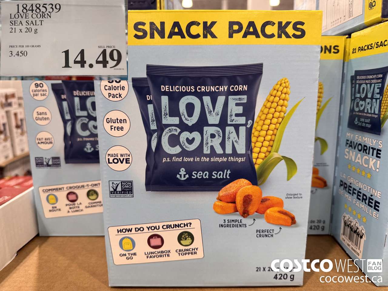 1848539 LOVE CORN SEAS SALT PACK 21 X 20G $14.49