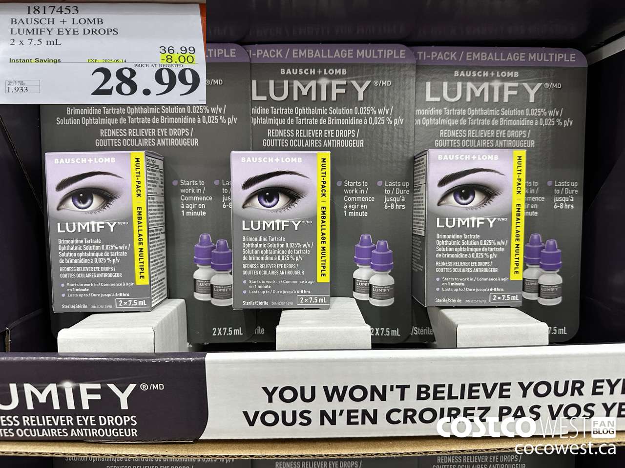 1817453 LUMIFY DROPS 2 X 7.5ML ($8.00 INSTANT SAVINGS EXPIRES ON 2025-09-14) $28.99