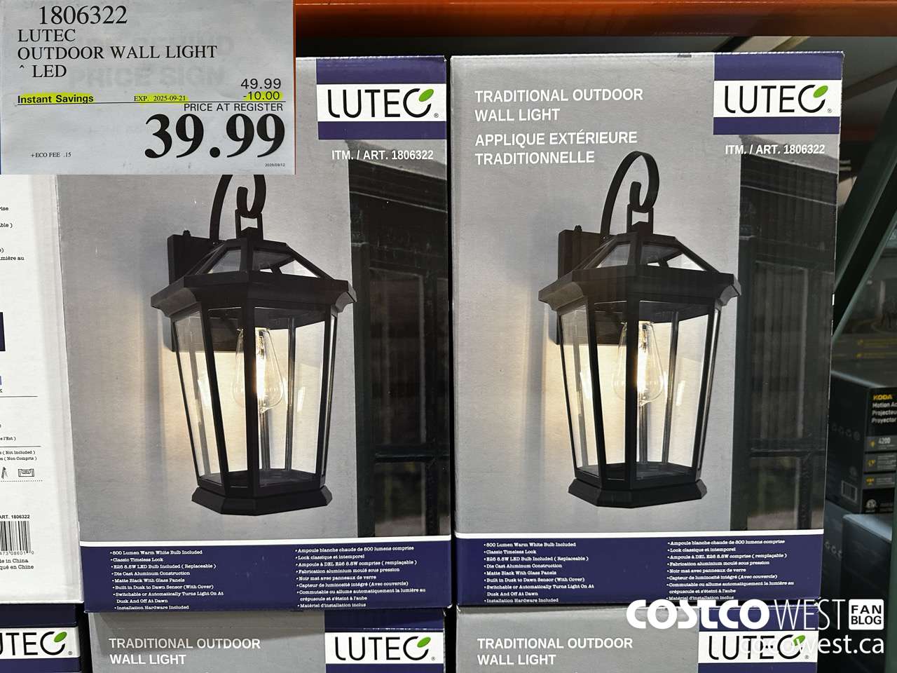1806322 LUTEC OUTDOOR WALL LIGHT LED ($10.00 INSTANT SAVINGS EXPIRES ON 2025-09-21) $39.99