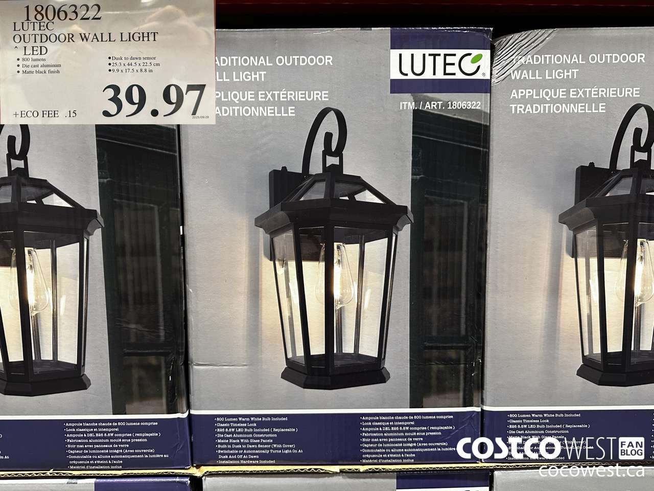 1806322 LUTEC OUTDOOR WALL LIGHT LED $39.97