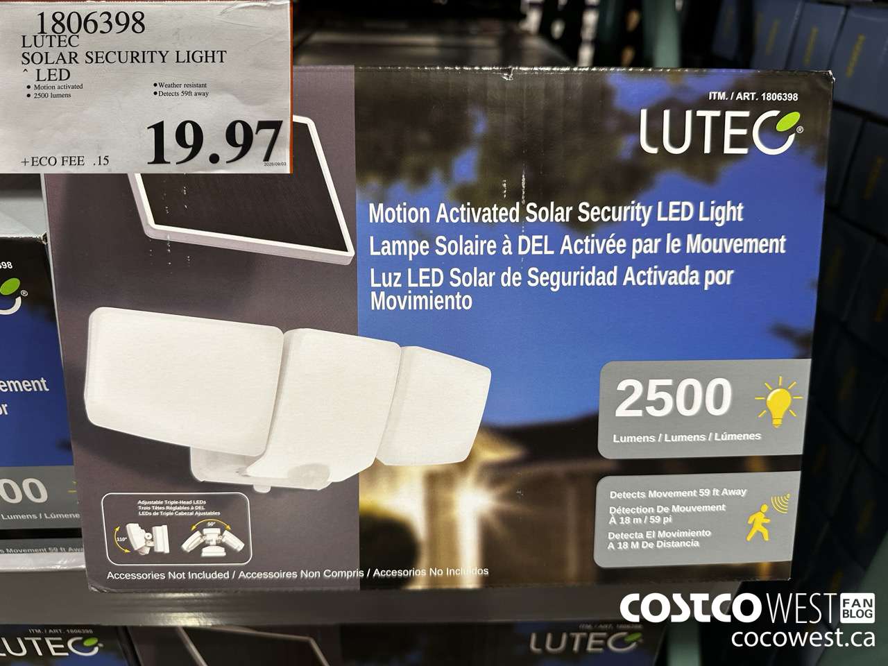 1806398 LUTEC SOLAR SECURITY LIGHT LED $19.97