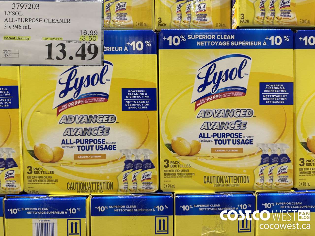 3797203 LYSOL ALL-PURPOSE CLEANER 3 X 946ML ($3.50 INSTANT SAVINGS EXPIRES ON 2025-09-28) $13.49