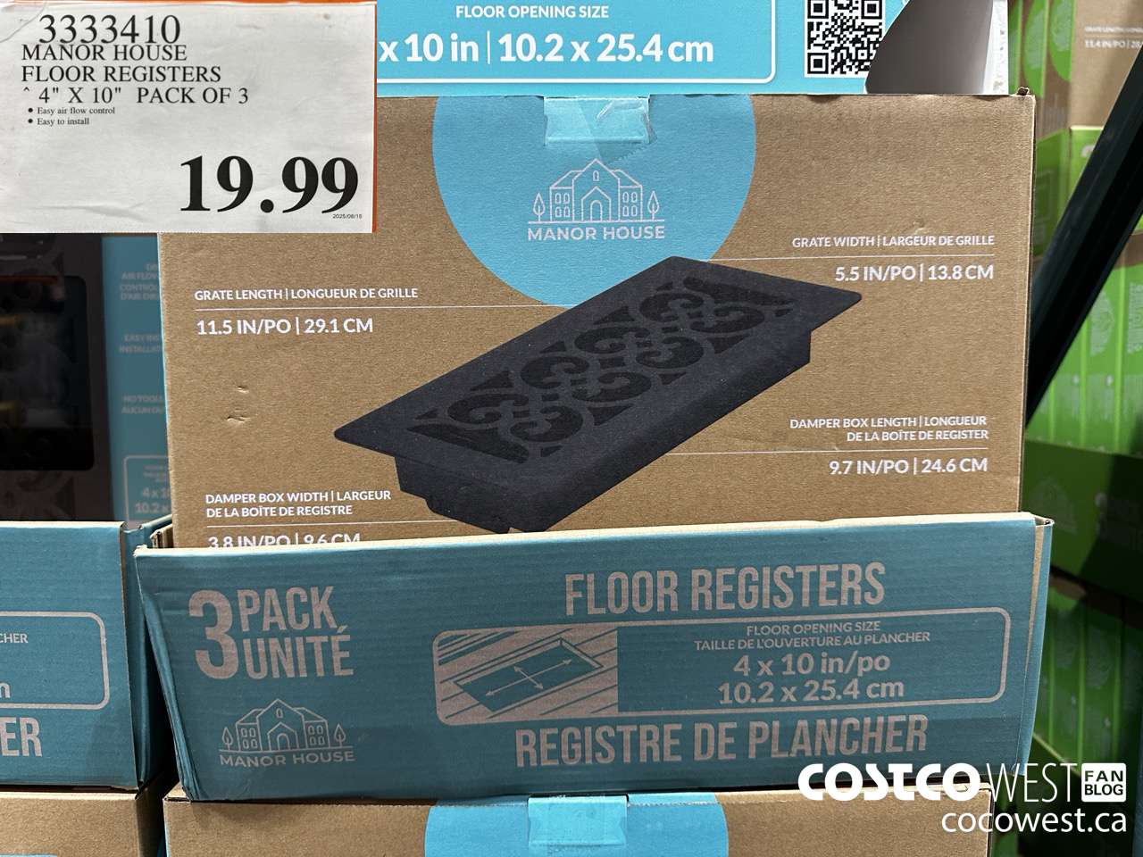 3333410 MANOR HOUSE FLOOR REGISTERS 4