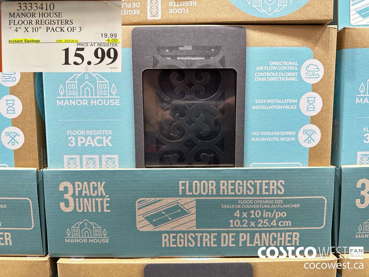 3333410 MANOR HOUSE FLOOR REGISTERS 4